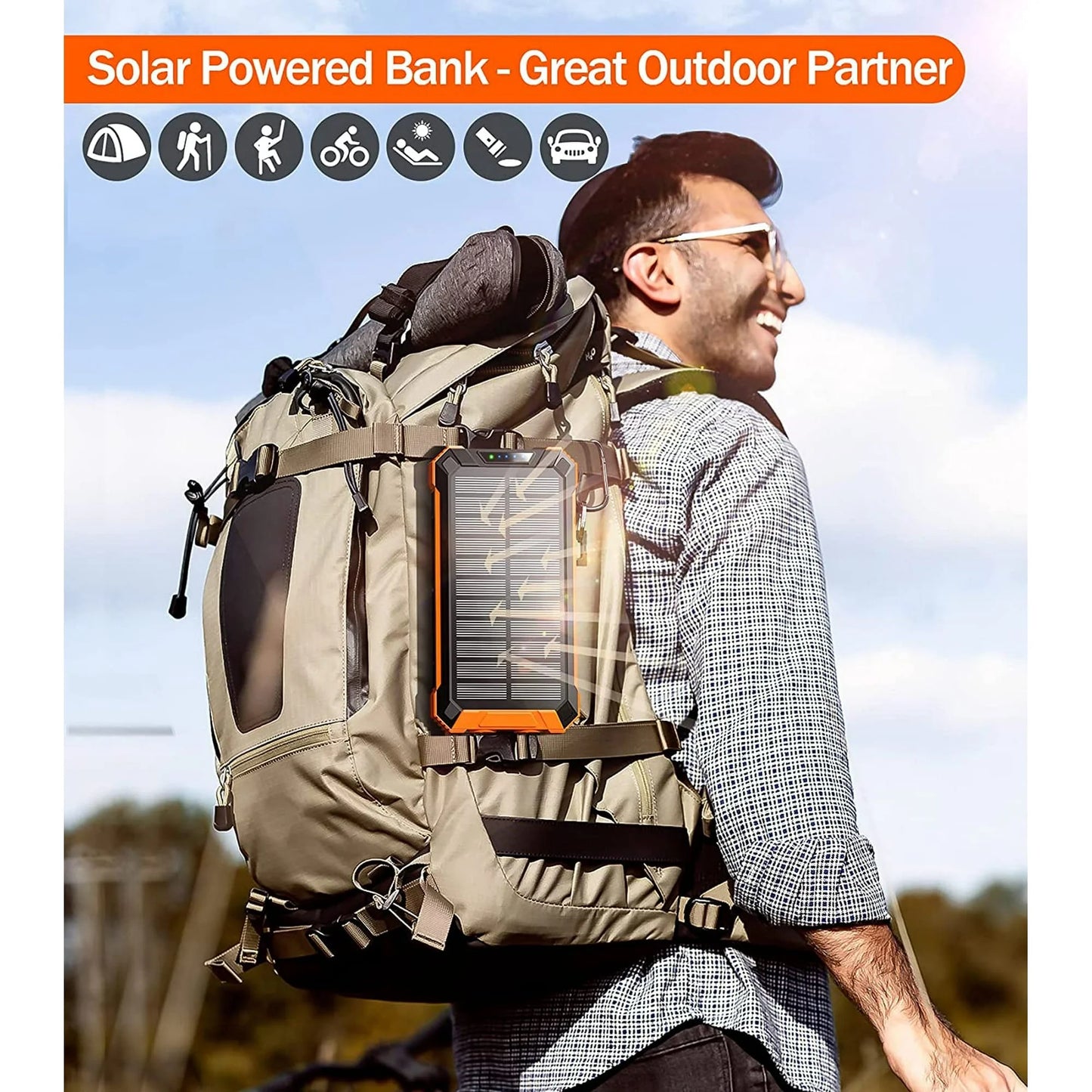 36000Mah Solar Charger Power Bank 15W Fast Charging with 4 Cables & Wireless Charging, USB Battery Pack Solar Phone Charger Compatible for Iphone & Android