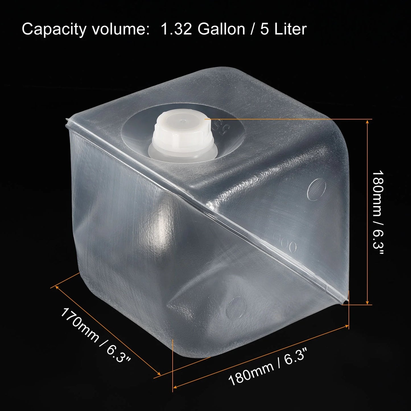 Collapsible Water Container Cube Jug with Spigot and Sealing Cap 5L
