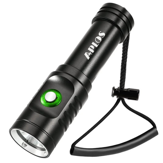 AP01 1050Lm Diving Flashlight with Power Indicator, IPX8 Waterproof Professional USB Rechargable Portable Dive Light