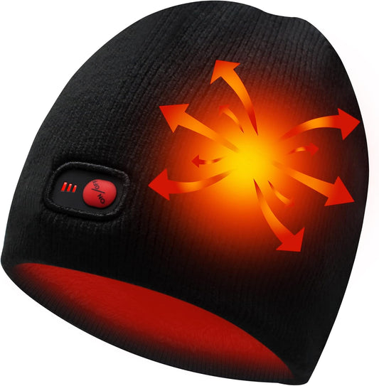 Heated Hats for Men Women, Rechargeable Heating Thermal Beanies, Electric Battery Warm Winter Heated Cap for Skiing Camping