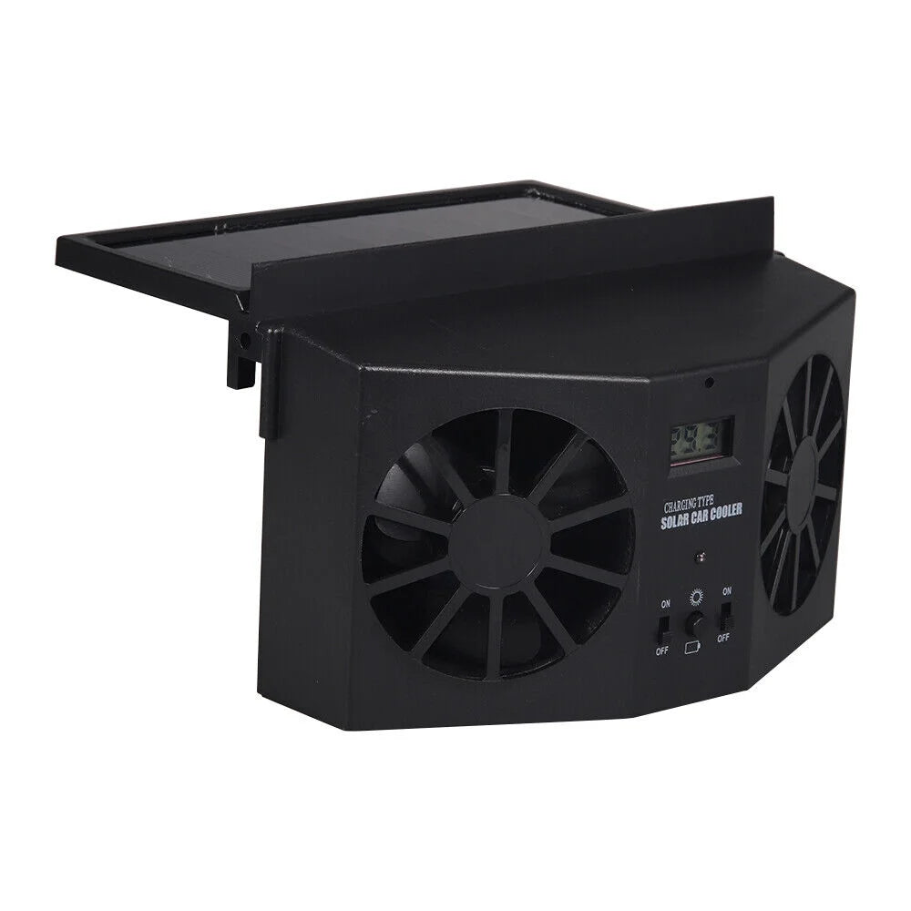 Solar Powered Car Cooling Fan Cooler Auto Window Air Vent Exhaust Feel the Comfortable Temperature