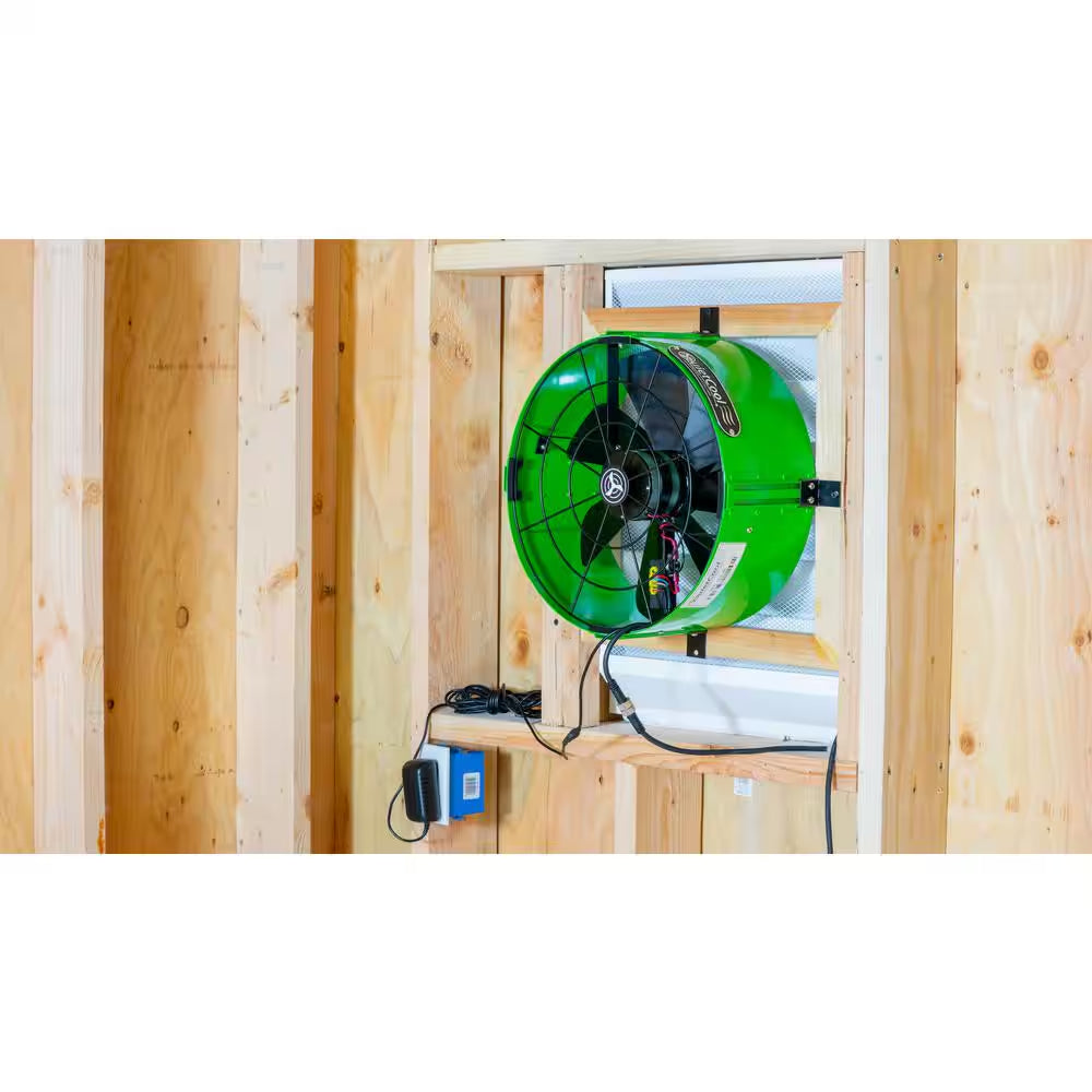 40-Watt Hybrid Solar/Electric Powered Gable Mount Attic Fan with Included Inverter
