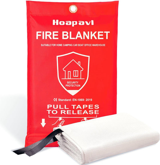 Emergency Fire Blanket, 40” X 40” Fire Blanket for Home and Kitchen, Fiberglass Fire Blankets for Camping Car Boat Office Warehouse Fire Safety, Quickly Suppresses the Spread of Fire