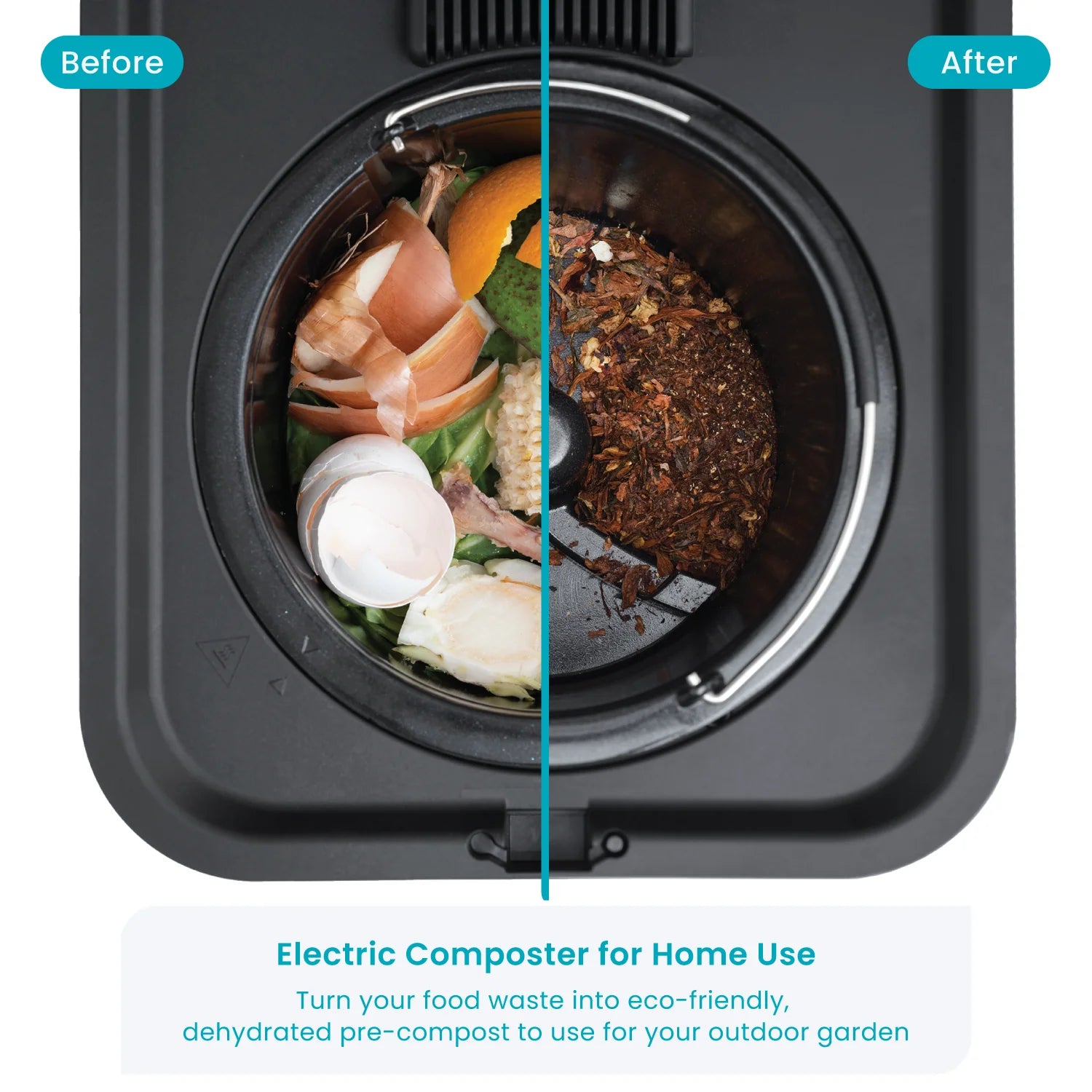 3 Liter White Kitchen Electric Composter Bin, with Auto- Cleaning Cycle