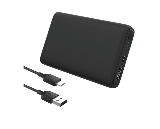 8,000 Mah Dual USB-C/USB-A Port Portable Battery, Black